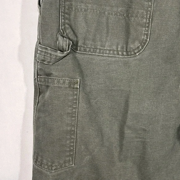 Carhartt Work Pants B11 MOS 42x32 Green Utility Carpenter Dungaree Fit Men's - Picture 10 of 12
